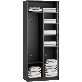 Carmen Двукрилен гардероб york - графит (3575570)