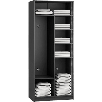 Carmen Двукрилен гардероб york - графит (3575570)