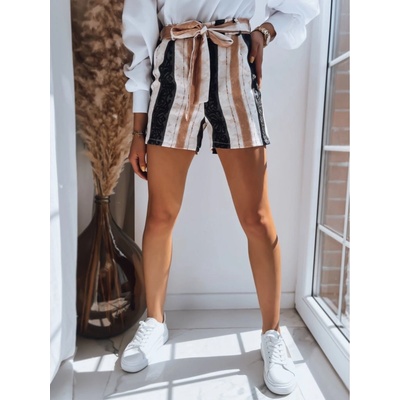 Dámské vzorované kraťasy REGAL STRIPES SY0297 Černo-hnědé