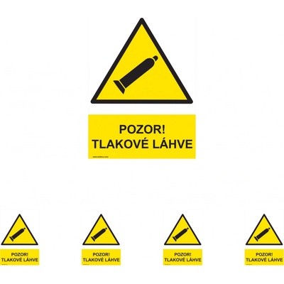 Walteco Pozor! Tlakové láhve (žlutá) 210x297mm, formát A4, samolepka Množství: 5 ks , 20037BP1