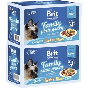 Brit Капсули BRIT Premium Cat Delicate Fillets in Gravy Family Plate 24 x 85 г