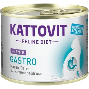 KATTOVIT Gastro - Консервирана храна за котки с храносмилателни проблеми, с патешко 185 гр