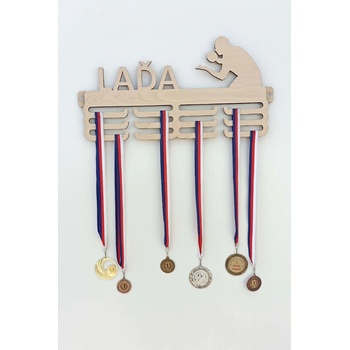 MAJADESIGN Věšák na medaile se jménem Ping-pong Barevně lakovaný