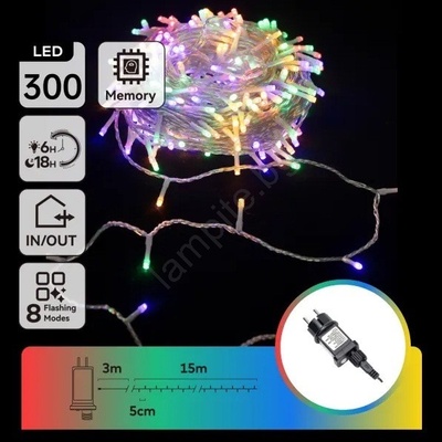 Aigostar - LED RGBY външна коледна гирлянда 300xLED/6W/230V 15m IP44 (AI2114)
