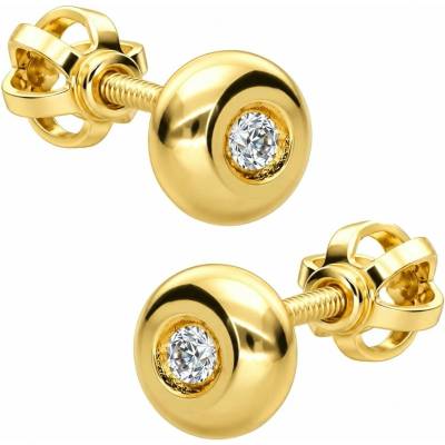 Zlaton Náušnice žluté zlato pecky se zirkonem 0.65cm 1.45g N27082604144