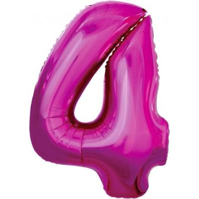 vybavsenaparty Fóliová číslice tmavě růžová '4' 92 cm