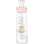 KikkaBoo Шише стъклено 240мл Savanna Pink (31302020117)