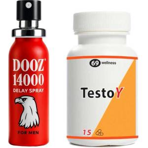  TestoY за Силна Ерекция 15 капсули + DOOZ 14000 спрей за задържане 45ml