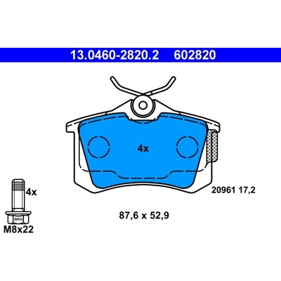 ATE Sada brzdových destiček, kotoučová brzda 13.0460-2820.2 | Zboží Auto