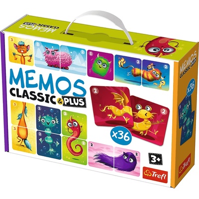 Trefl Pexeso Classic&Plus Roztomilé príšerky 3v1