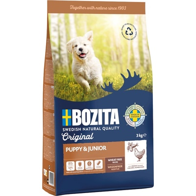 Bozita 3кг Puppy & Junior Original Bozita, суха храна за кучета, без пшеница