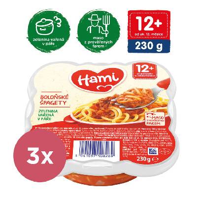 3x HAMI Malý Gurmán: Boloňské špagety (230 g)