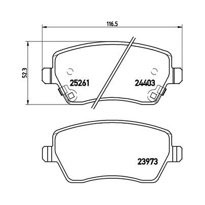 BREMBO Sada brzdových platničiek kotúčovej brzdy P56086