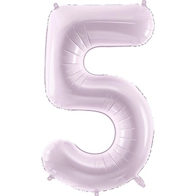 PartyDeco Fóliový balón narodeninové číslo 5 svetlofialový 72 cm
