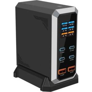 BlackBird Зарядна станция GAN 240W 4xUSB-C + 2xUSB, черна BH1701 (BH1701)