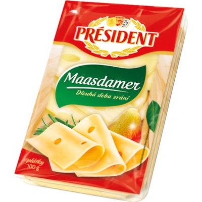 Président Maasdamer plátkový sýr 100g