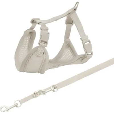 Junior Puppy Soft Harness with Leash - Регулируем нагръдник с повод за подрастващи кучета 26-34 см, повод - 2 метра, сив