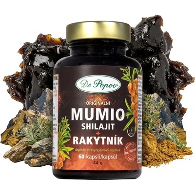 Dr. Popov Mumio Shilajit s rakytníkem 60 kapslí