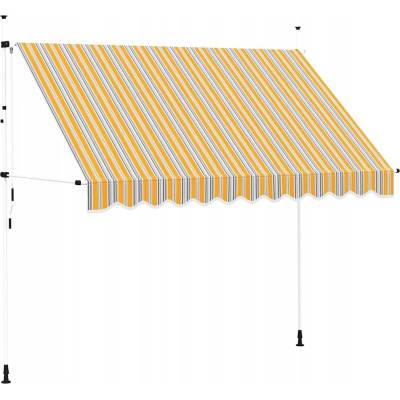 Greatstore Ručně zatahovací markýza 300 cm žluto-modré pruhy