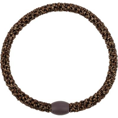 KKNEKKI Gumička do vlasů Kknekki Slim Coffee Glitter, hnědá barva, textil – Zboží Dáma