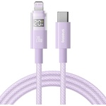 Baseus - Data Cable Display 2 (P10382703511-01) - Fast Charging, Type-C, Lightning, Digital Display, 20W, 2m - Nebula Purple