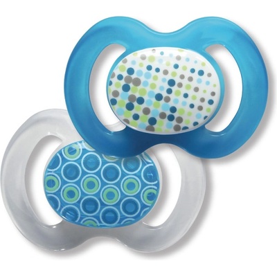 Baby-Nova Силиконова залъгалка Baby Nova - Размер 2, 2 броя, синя (27250)