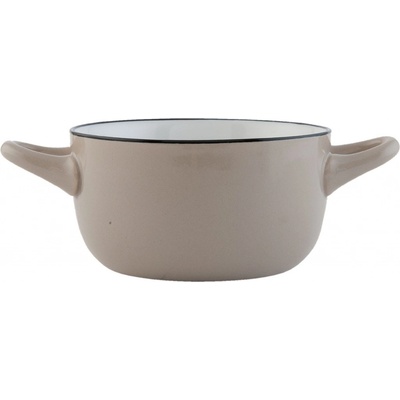 Clayre & Eef miska s oušky Enamel Look grey 16x11x6 0,3 L