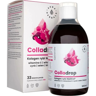 Aura Herbals Colladrop Kolagen NatiCol + vit.C,E zinok selén biotín 500 ml