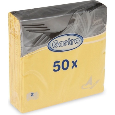 Gastro 86505 servítky 2V žlté 50ks 33x33cm