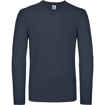 B&C pánske tričko s dlhým rukávom TU05T navy
