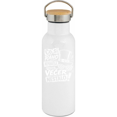 123TRIKO termoska Co si ráno nepamatuji, to se večer nestalo, bílý 500 ml