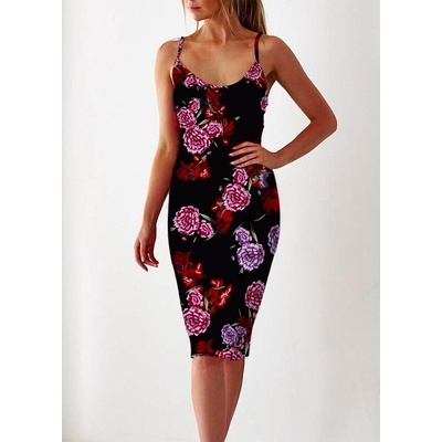 F4H dámská letní šaty Květy 303097-1 černá