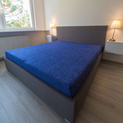 Homa žakar new prostěradlo modré 200x220