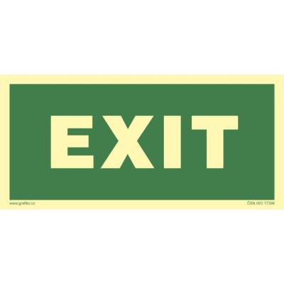 Grafiko | Exit - fotoluminiscenční - Materiál Plast, Rozměr 400x200mm