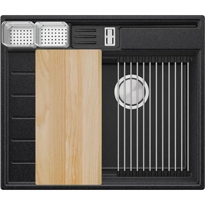 Твоят Стил Графитна гранитна кухненска мивка Сидни 620-45 Pocket Ergo Multilevel Мивка за вграждане