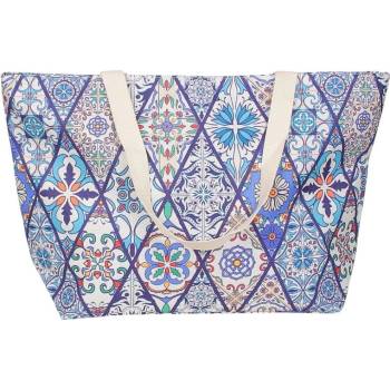 Шарена плажна чанта с флорални мотиви