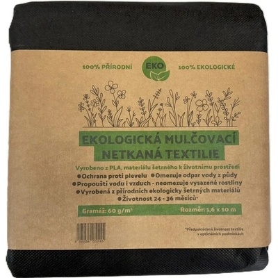 Juta ECO Netkaná mulčovacia textília PLA 60 g 1 6 x 10 m čierna kompostovateľná