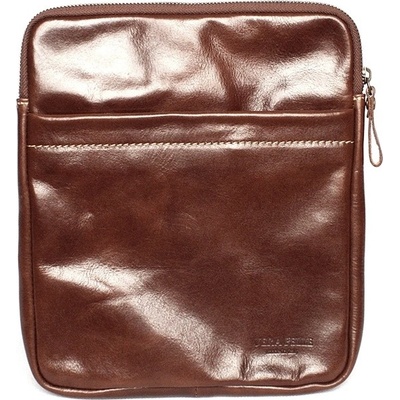 Vera Pelle no. 82 kožená středně velká Crossbody taška hnědá