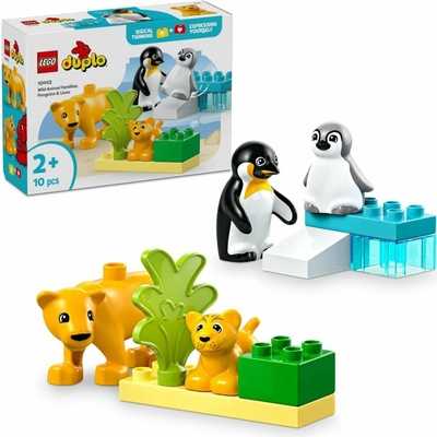 LEGO® DUPLO® 10442 Rodinky divokých zvierat: Tučniaky a levy