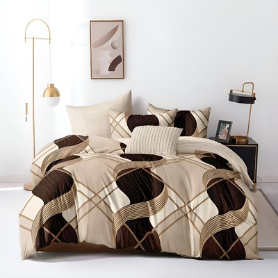 EmonaMall Двулицево спално бельо с ластик EmonaMall, 6 части - Модел S18365 (S18365-33333e)