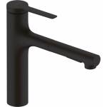 Hansgrohe Кухненски смесител Hansgrohe Zesis M33 160 с издърпващ се душ, матово черен, 2 вида струя (74801670)