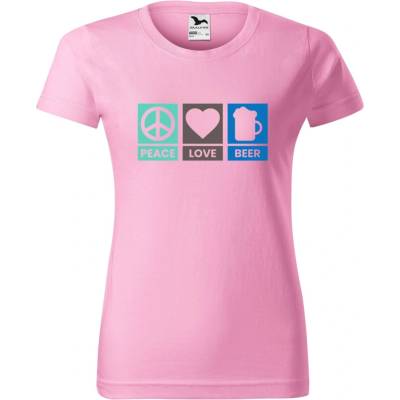 DOBRÝ TRIKO Dámské tričko Peace love beer Růžová – Hledejceny.cz