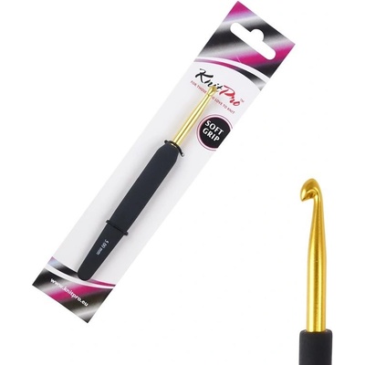 KnitPro Aluminium zlatý hliníkový háček s rukojetí 5mm
