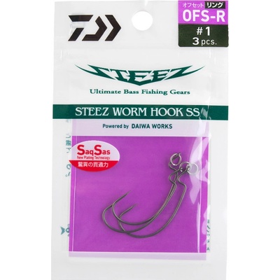 Daiwa STEEZ WORM HOOK SS OFT-RING vel.3 3 ks