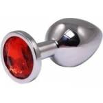 Fantasy by Cottelli Silver Medium Butt Plug with Red Diamond