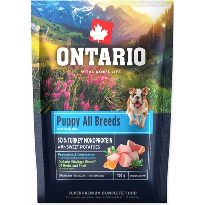 Ontario Puppy&Junior All Breeds Monoprotein Turkey & Sweet Potatoes 100 g