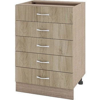 ИРИМ Долен шкаф с пет чекмеджета Сити МДА-29 мока / дъб сонома арвен 60 см