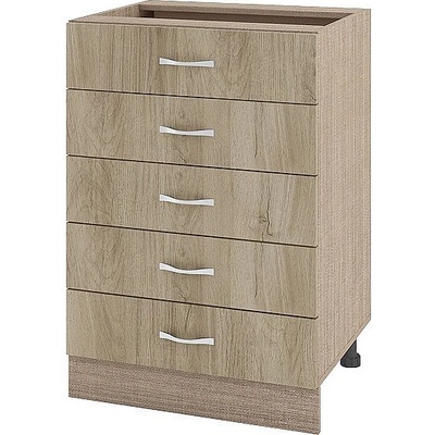 ИРИМ Долен шкаф с пет чекмеджета Сити МДА-29 мока / дъб сонома арвен 60 см