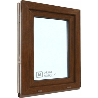 Kömmerling 70 Ad Os, 900 X 1200 mm Tmavý Dub/Tmavý Dub oboustranně, Sklo Čiré Otevírání Levé Otevíravé A Sklopné