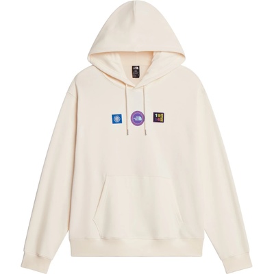 The North Face Мъжки суичър The North Face Explorer Badges RLX Hoodie - White Dune (017-4702-0213)